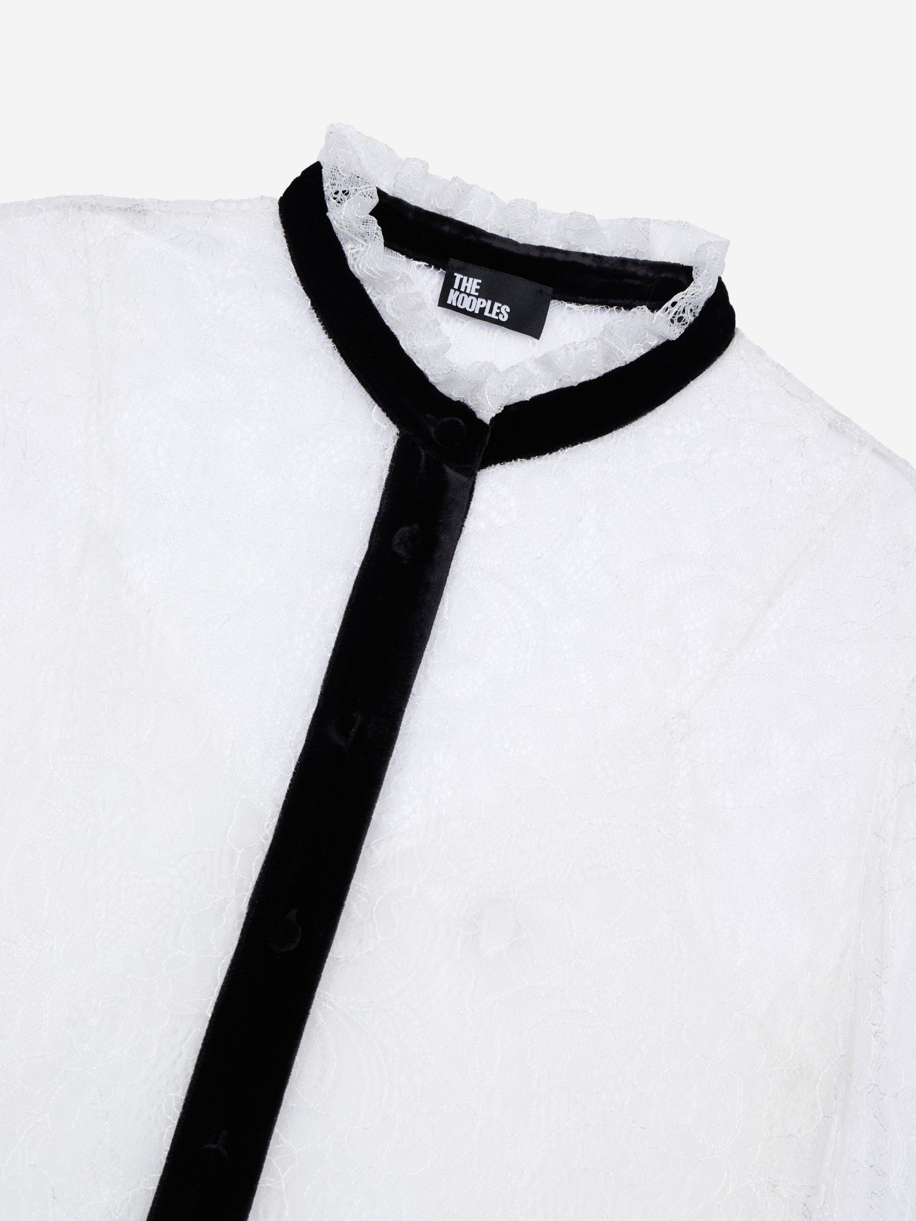 Product image 6 of 6, which shows THE KOOPLES Colour Contrast Top, White/Black, 8