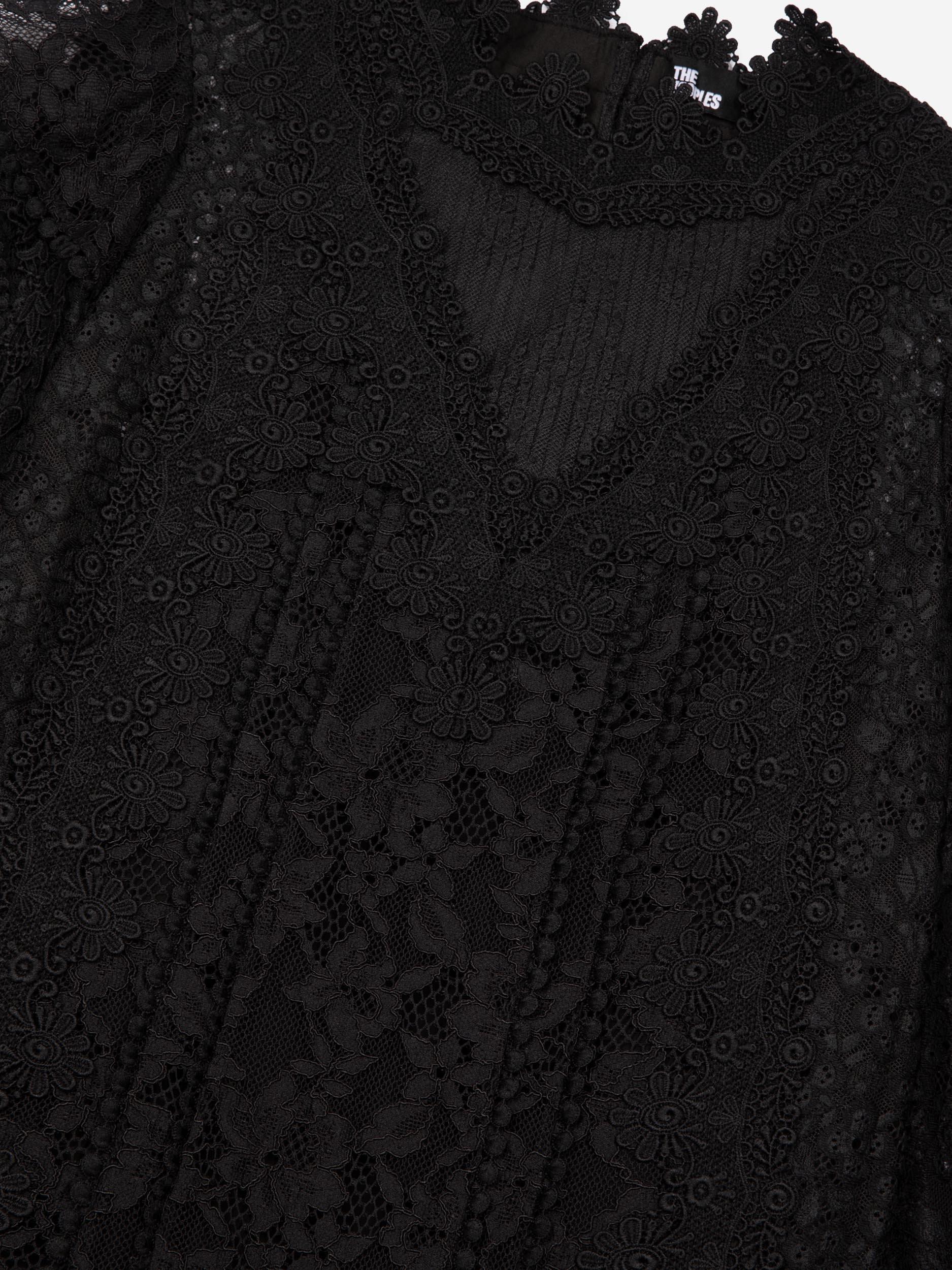 Product image 6 of 6, which shows THE KOOPLES Lace Ruffle Dress, Black, 10