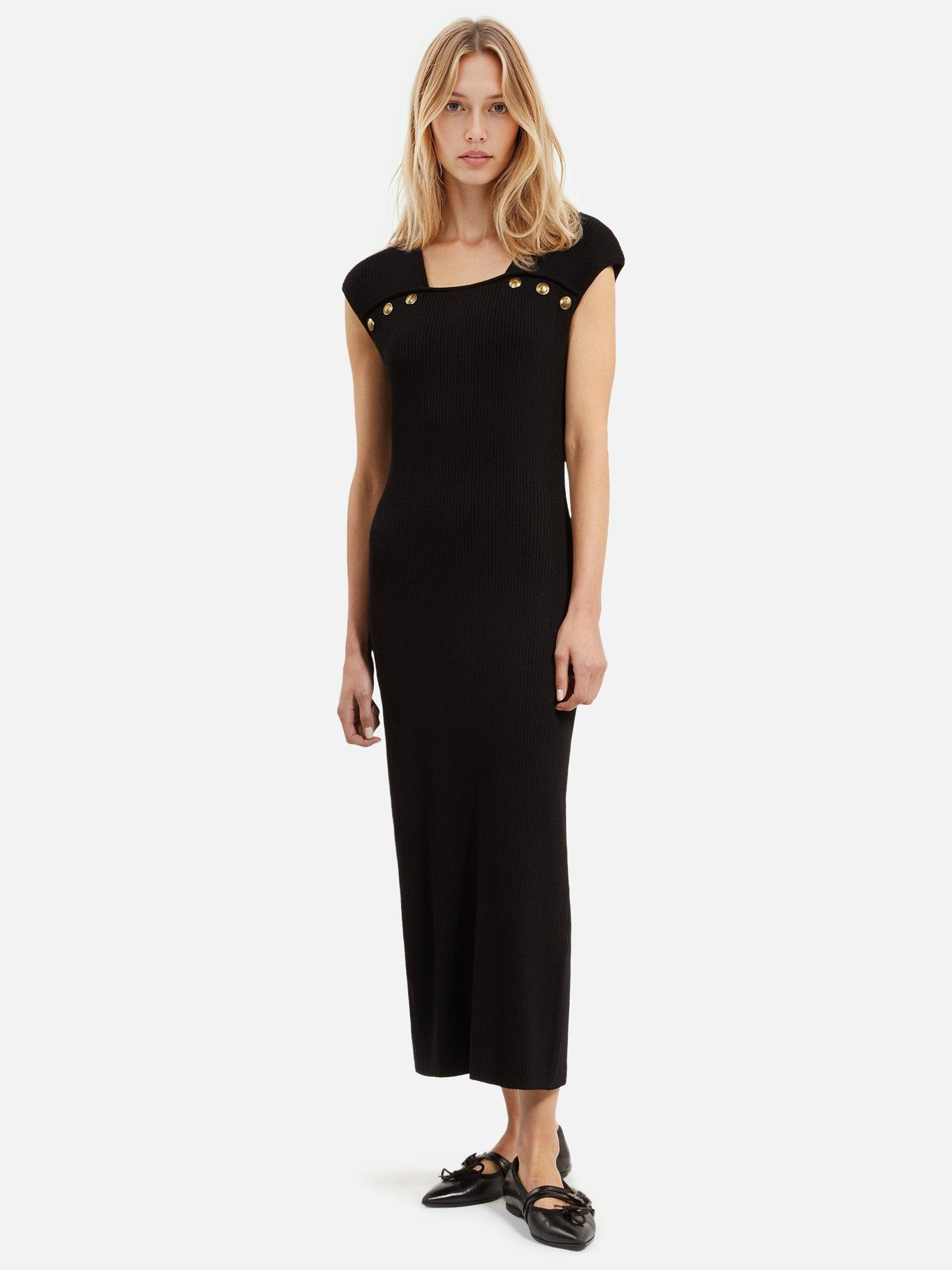 Product image 1 of 4, which shows THE KOOPLES Embellished Knitted Maxi Dress, Black, 12