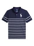 Polo Ralph Lauren Kids' Wimbledon Ballperson Stripe Polo Shirt, Navy/White