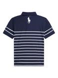 Polo Ralph Lauren Kids' Wimbledon Ballperson Stripe Polo Shirt, Navy/White