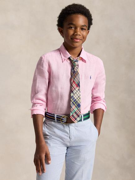 Ralph Lauren Kids' Linen Sport Shirt, Camel Pink, Camel Pink