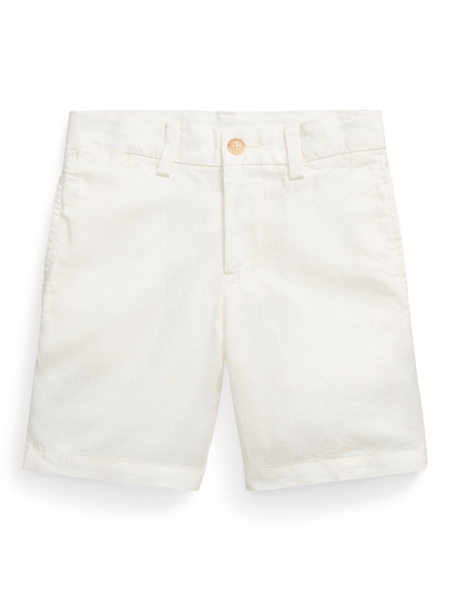 Ralph Lauren Kids' Linen-Cotton Preppy Shorts, Deckwash White