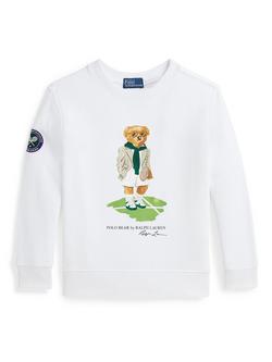 Polo Ralph Lauren Kids' Wimbledon Polo Bear Sweatshirt, Ceramic White, Ceramic White