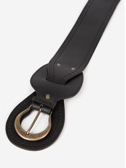 THE KOOPLES Double Buckle Leather Belt, Black - view 2, Black
