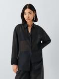 John Lewis ANYDAY Sheer Long Sleeve Shirt, Black