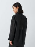 John Lewis ANYDAY Sheer Long Sleeve Shirt, Black