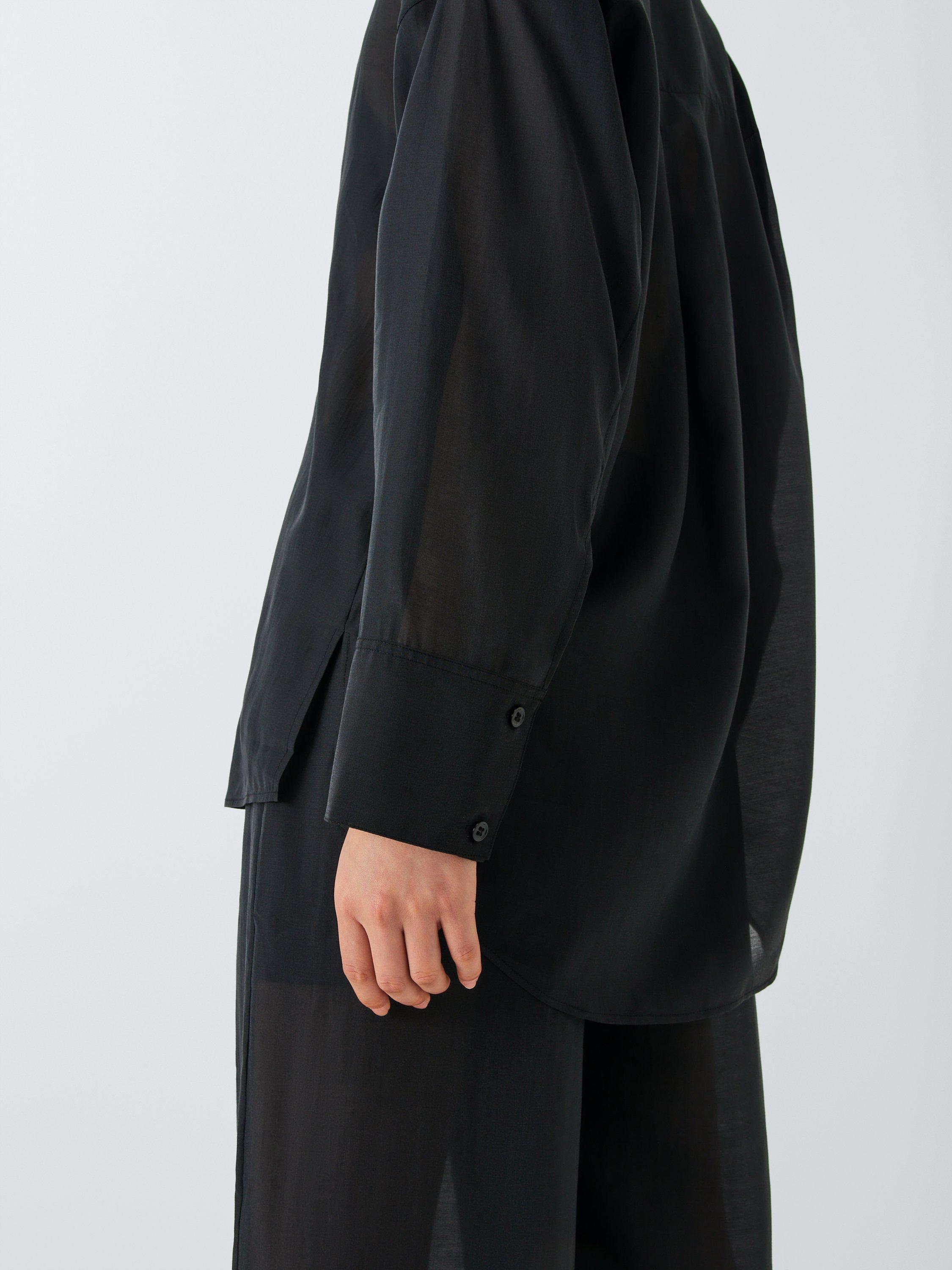 Product image 6 of 6, which shows John Lewis ANYDAY Sheer Long Sleeve Shirt, Black, 8