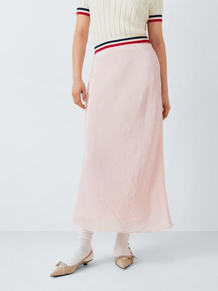John Lewis ANYDAY Plain Midaxi Skirt, Pink, Pink