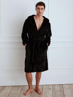 Chelsea Peers Fleece Dressing Gown, Black, Black