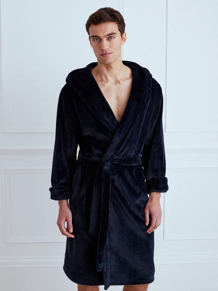 Chelsea Peers Fleece Dressing Gown - view 2, Navy