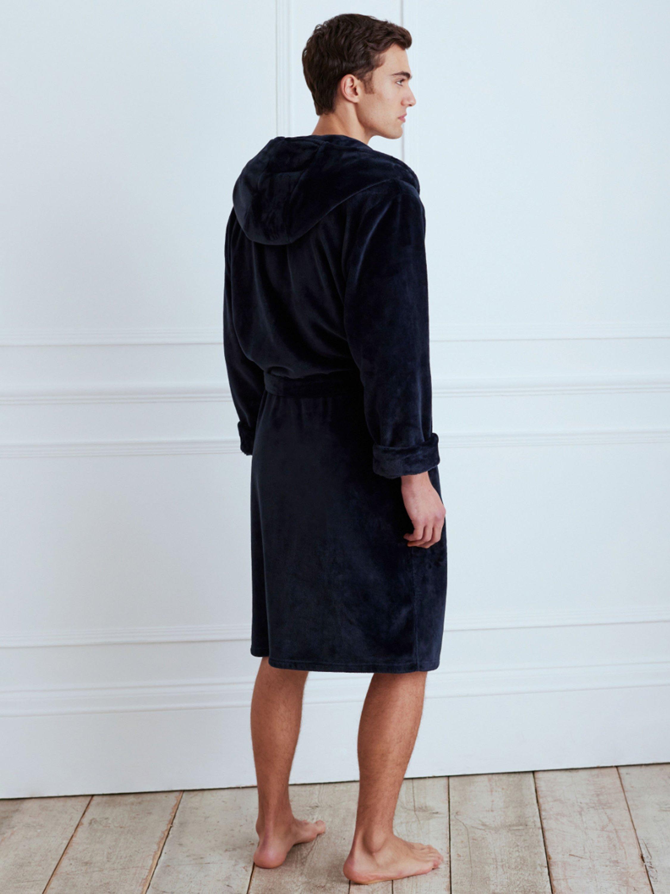 Product image 3 of 5, which shows Chelsea Peers Fleece Dressing Gown, Navy, S