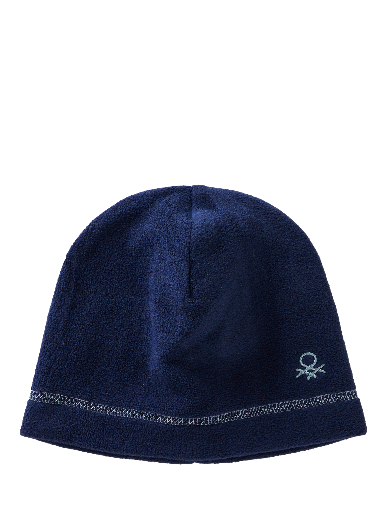 Product image 1 of 3, which shows Benetton Kids' Fleece Logo Beanie Hat, Night Blue, 2-3 years
