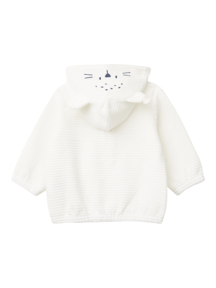 Benetton Baby Stripe Zip Up Hoodie - view 2, Off White