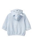 Benetton Baby Stripe Zip Up Hoodie, Light Blue Powder