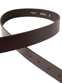 Hackett London Leather Monogram Belt - view 2, Brown