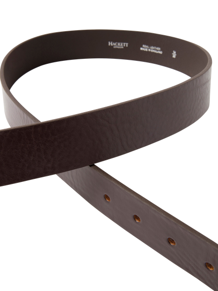 Hackett London Leather Monogram Belt - view 2, Brown