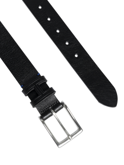 Hackett London Leather Monogram Belt - view 2, Black