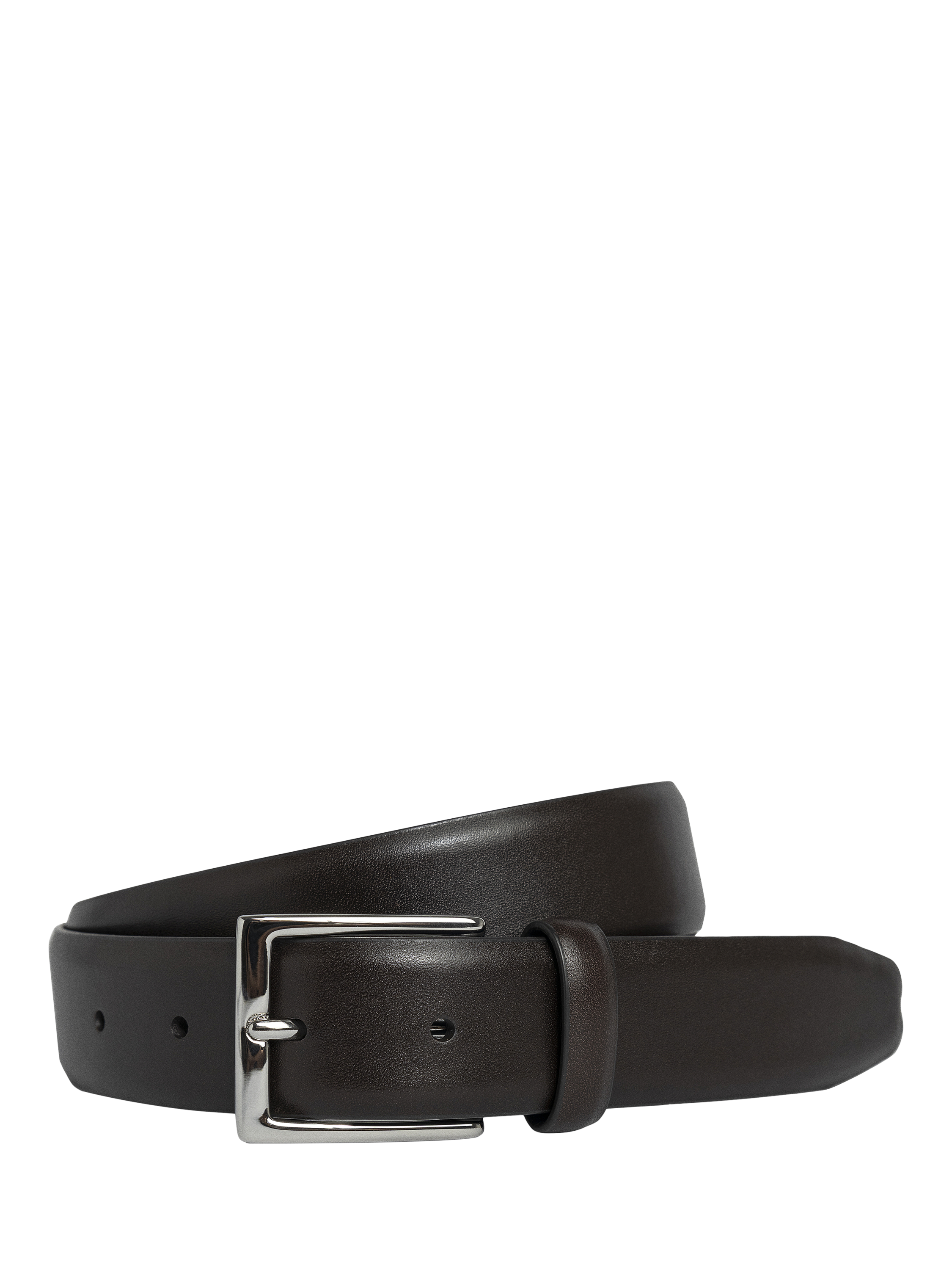 Product image 1 of 4, which shows Hackett London 32mm Leather Belt, Dark Brown, 32