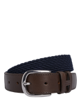 Hackett London Braided Leather Tip Belt, Burgundy Red