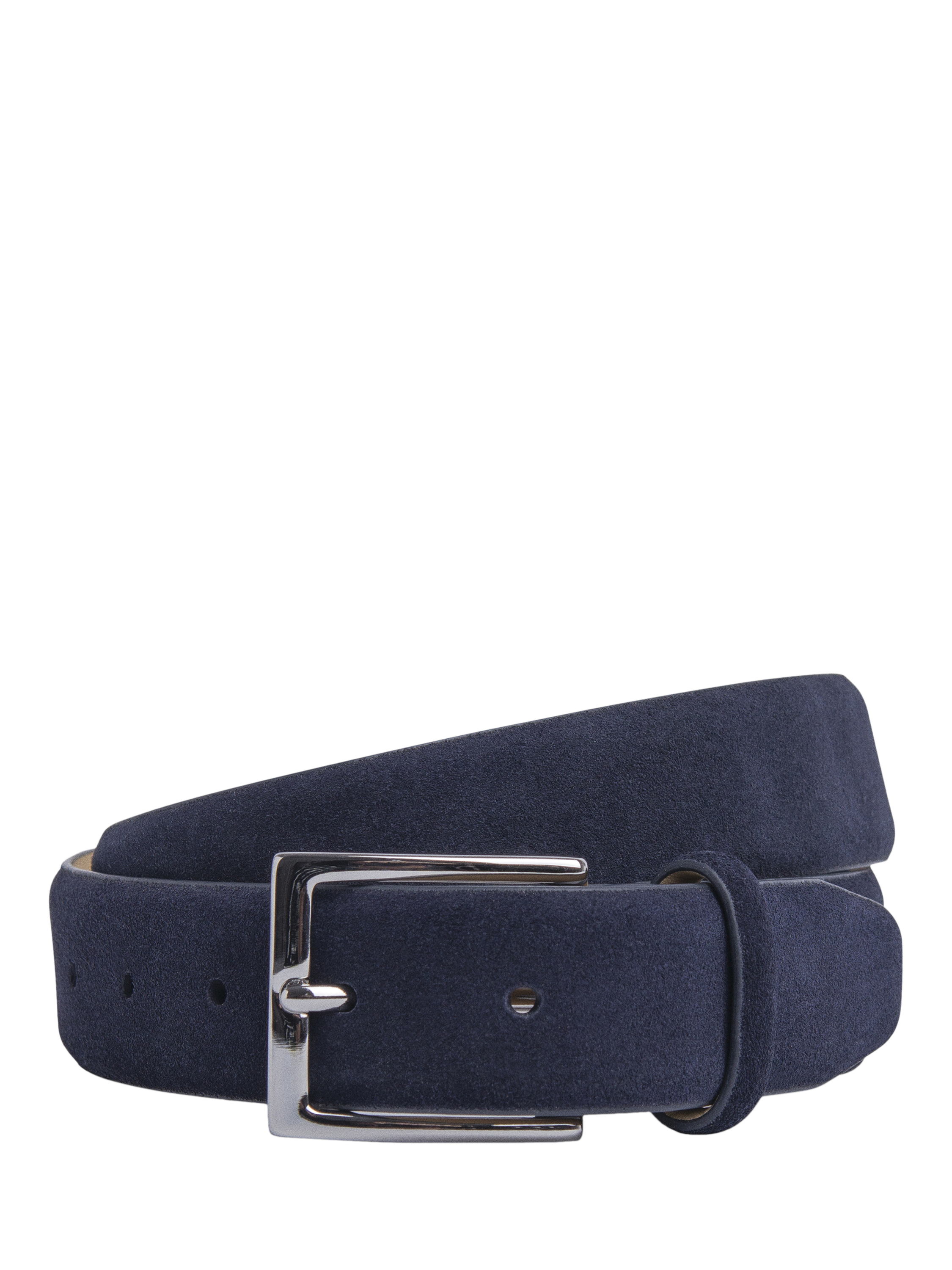 Product image 1 of 4, which shows Hackett London 32mm Suede Leather Belt, Navy, 32
