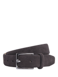 Hackett London 32mm Suede Leather Belt, Chocolate Brown