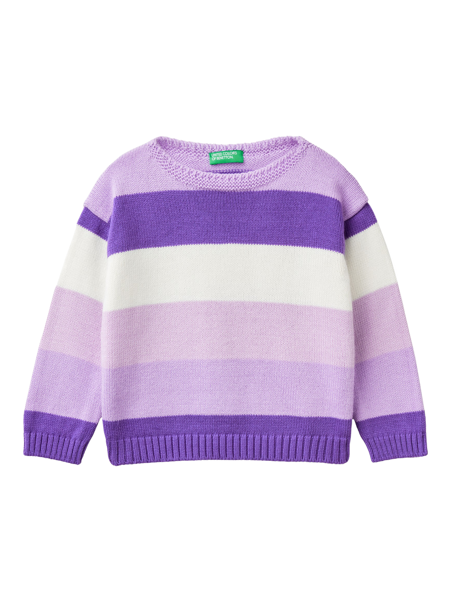 Benetton Kids' Stripe Jumper, Periwinkle