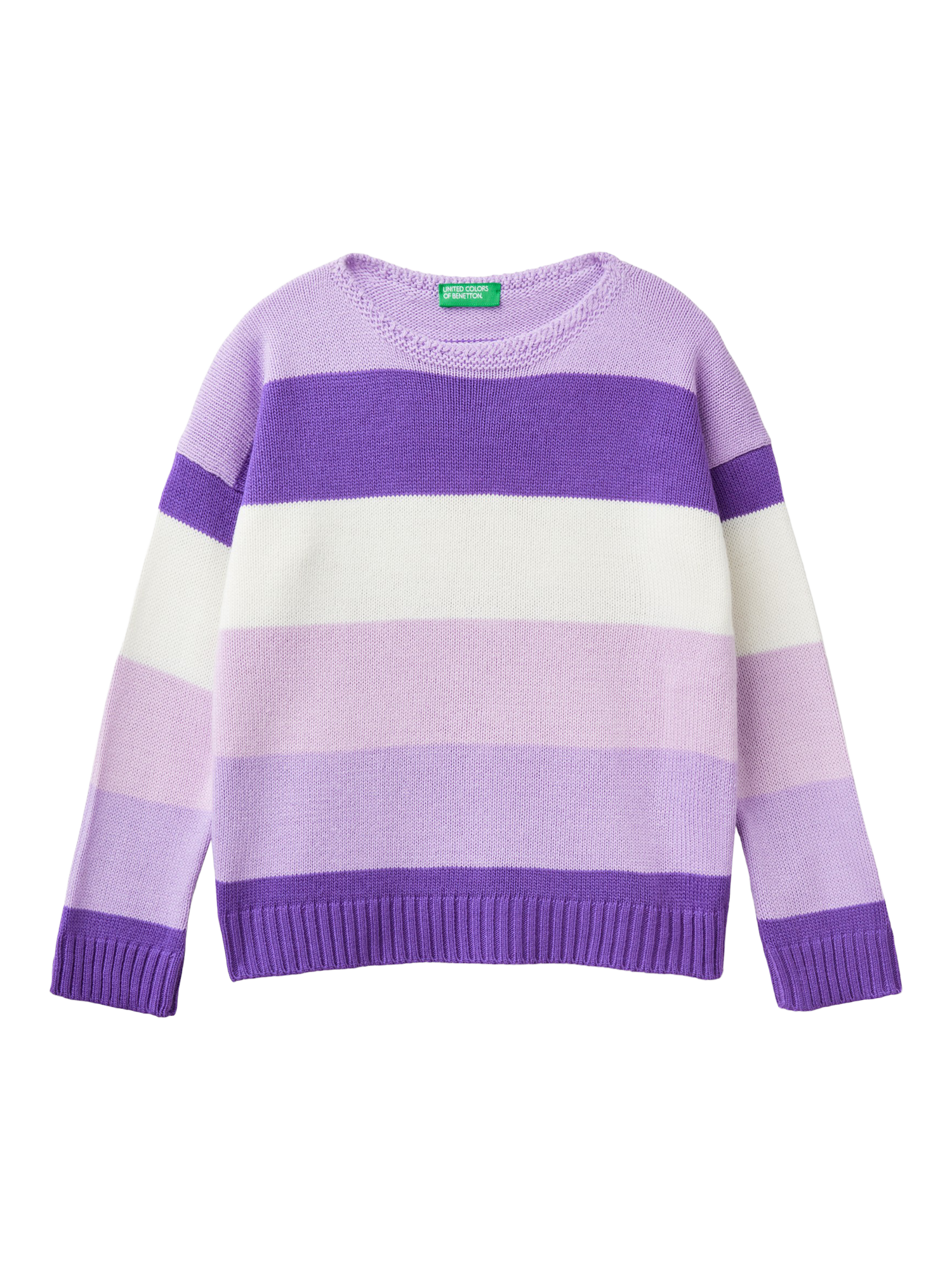 Benetton Kids' Stripe Jumper, Periwinkle