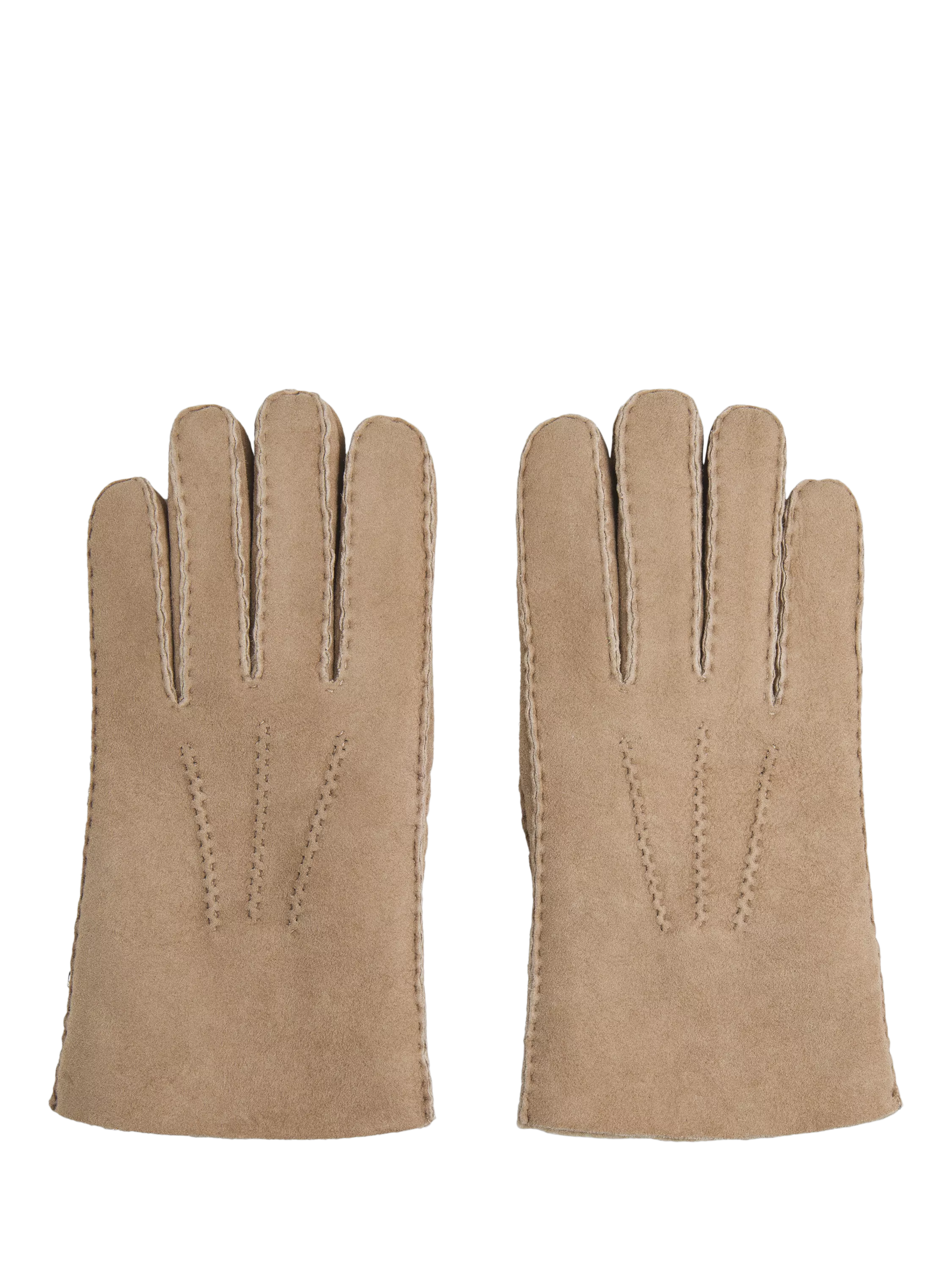 Hackett London Suede Gloves Taupe Beige