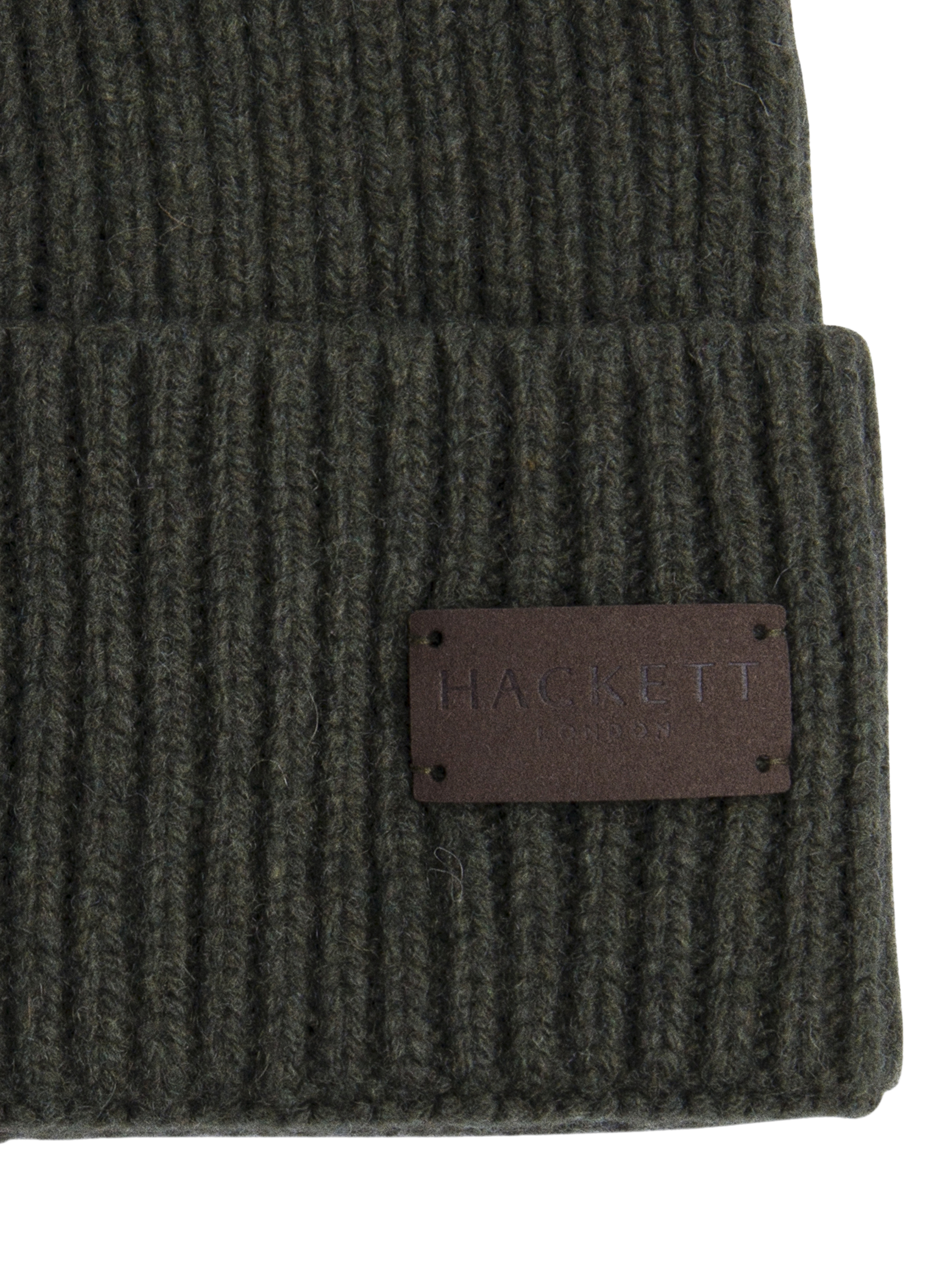 Product image 4 of 4, which shows Hackett London Cashmere Wool Blend Beanie Hat, Green, One Size