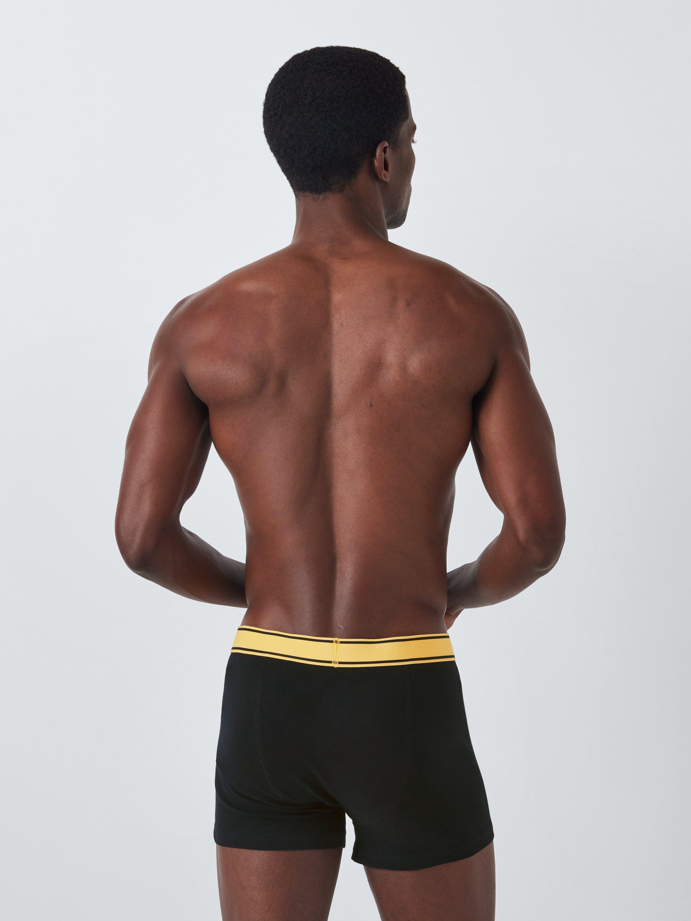 Product image 3 of 5, which shows John Lewis Organic Cotton Colour Waistband Boxers, Pack of 3, Black, S