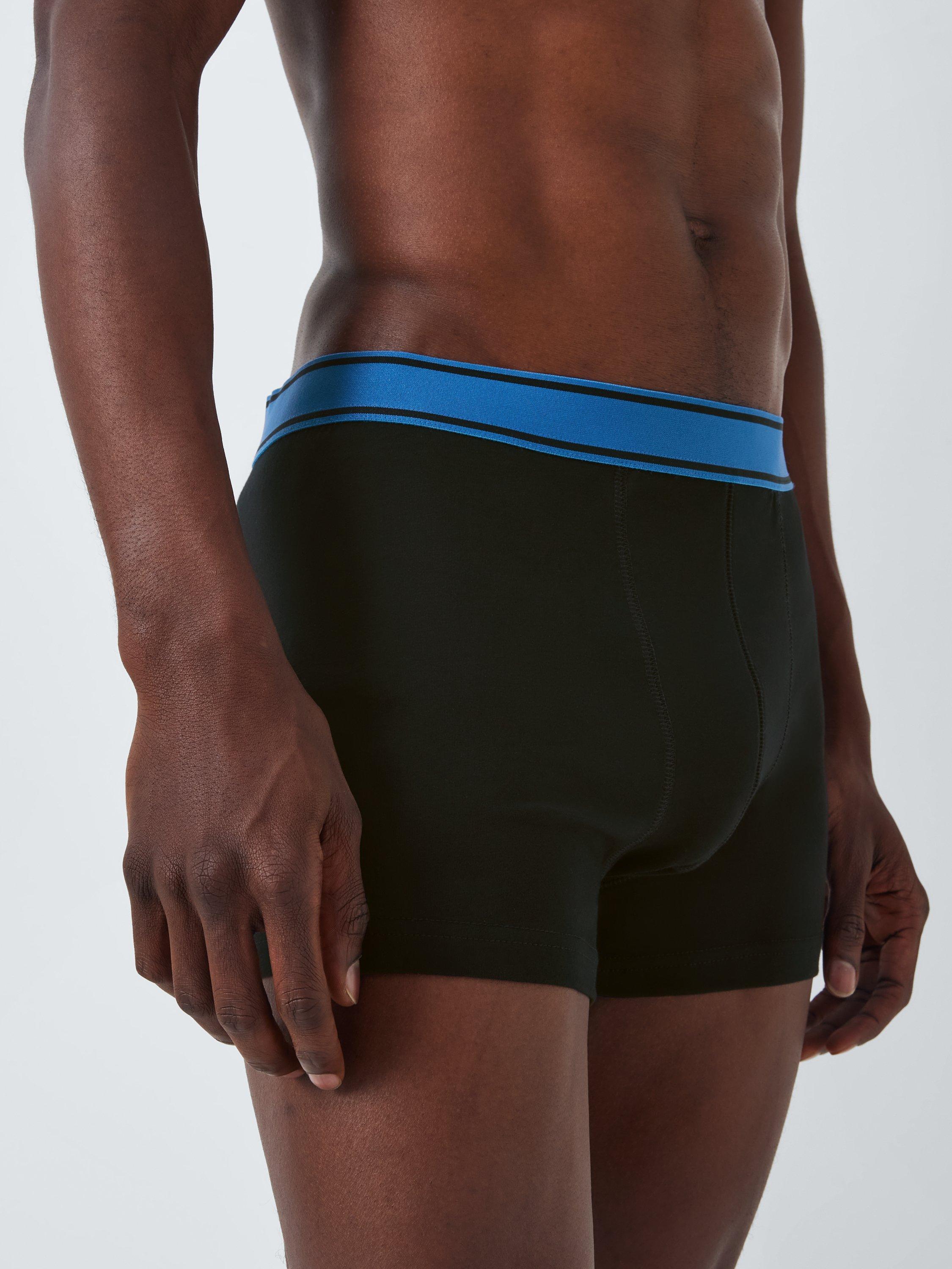 Product image 5 of 5, which shows John Lewis Organic Cotton Colour Waistband Boxers, Pack of 3, Black, S
