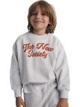 The New Society Kids' Cotton Relaxed Logo Print Sweatshirt, Grey
