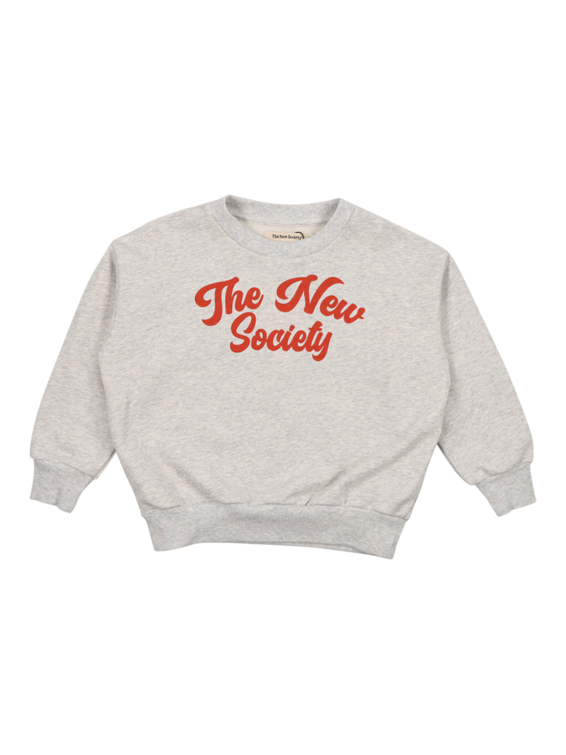Product image 4 of 5, which shows The New Society Kids' Cotton Relaxed Logo Print Sweatshirt, Grey, 10 years