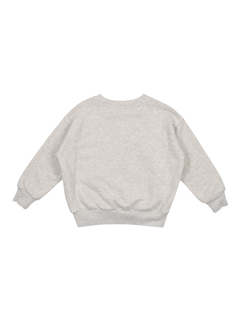 Product image 5 of 5, which shows The New Society Kids' Cotton Relaxed Logo Print Sweatshirt, Grey, 10 years