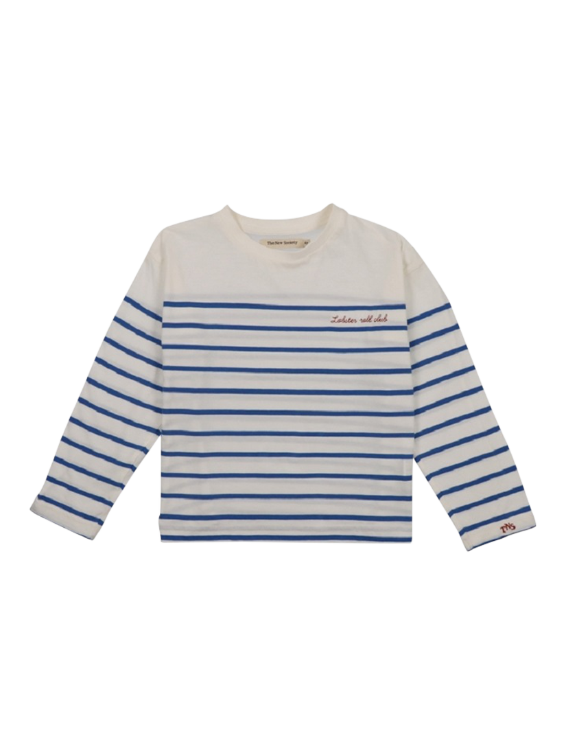 Product image 4 of 5, which shows The New Society Kids' Komotini Relaxed Striped T-Shirt, Cobalto, 10 years