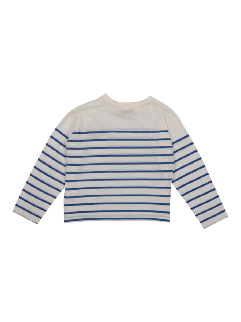 Product image 5 of 5, which shows The New Society Kids' Komotini Relaxed Striped T-Shirt, Cobalto, 10 years