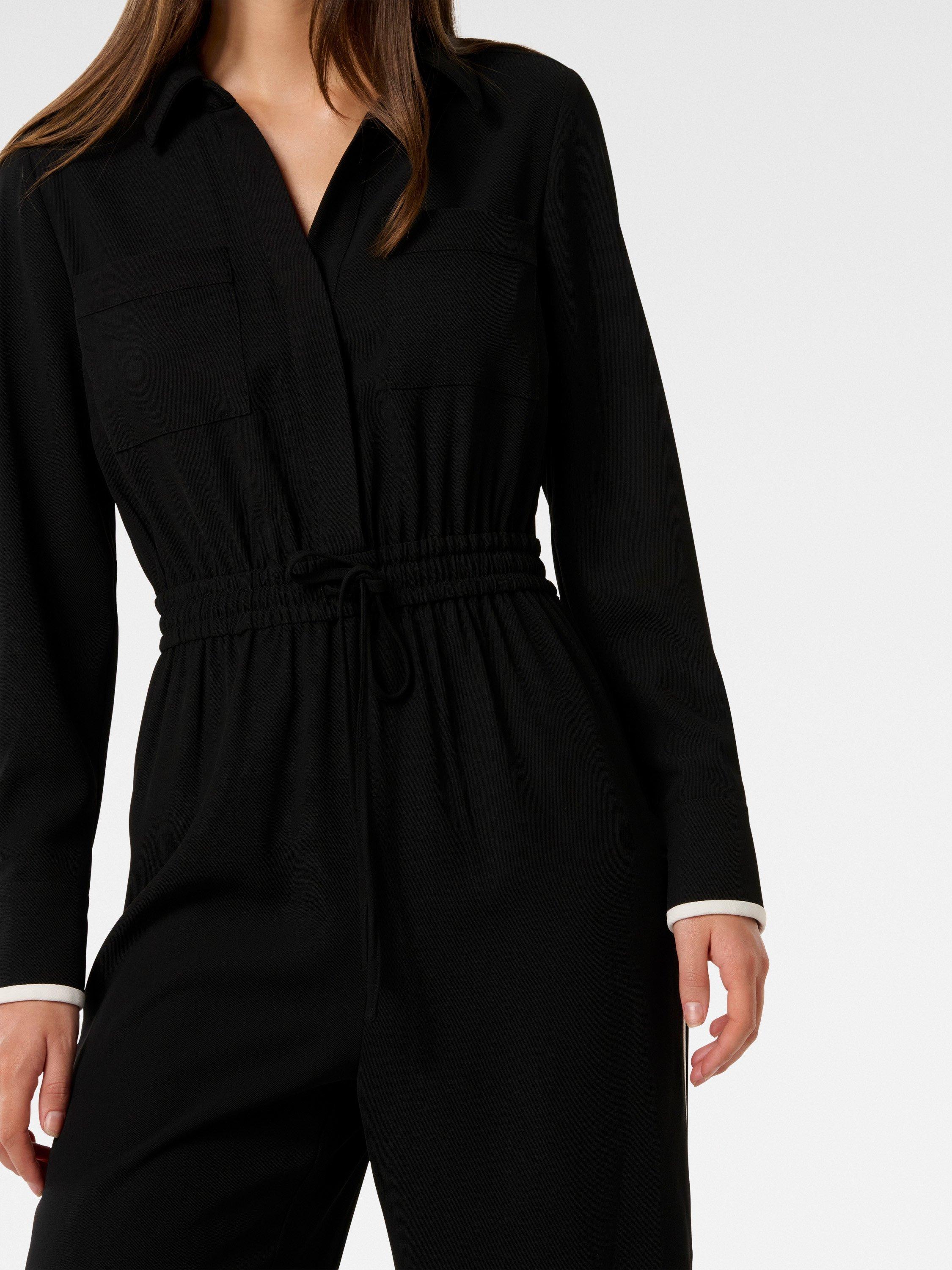 Product image 4 of 4, which shows Forever New Maddi Contrast Stripe Jumpsuit, Black/White, 4