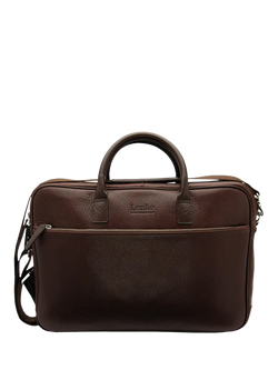 Loake Westminster Leather Briefcase, Dark Brown