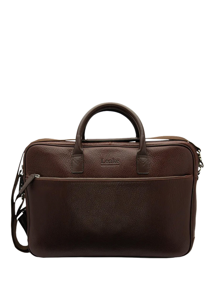 Loake Westminster Leather Briefcase, Dark Brown