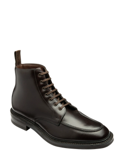 Loake Gisbourne Leather Boots, Dark Brown - view 2, Dark Brown