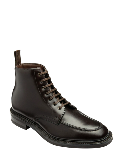 Loake Gisbourne Leather Boots, Dark Brown - view 2, Dark Brown