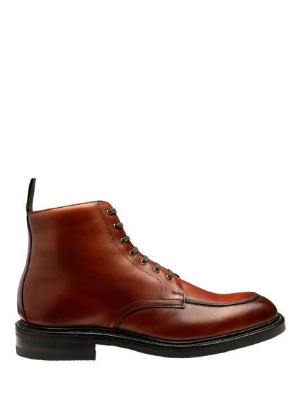 Loake Gisbourne Leather Boots, Dark Brown, Seared Mahogany