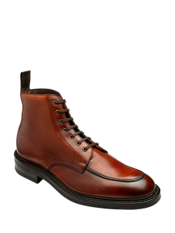 Loake Gisbourne Leather Boots, Dark Brown - view 2, Seared Mahogany