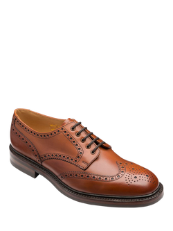 Loake Chester Leather Lace Up Brogues, Mahogany - view 2, Mahogany