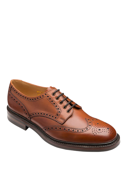 Loake Chester Leather Lace Up Brogues, Mahogany - view 2, Mahogany