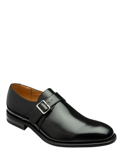 Loake 357 Leather Monk Shoes, Black - view 2, Black