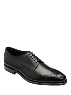 Loake Bale Leather Lace Up Derby Brogue Shoes - view 2, Black