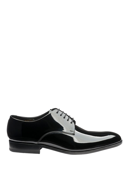Loake Bow Leather Oxford Shoes, Black Patent, Black Patent