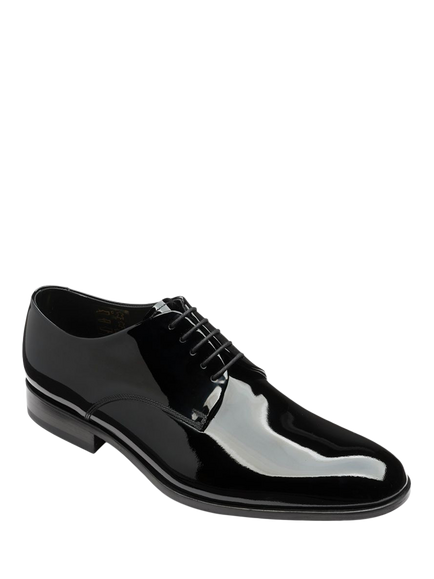 Loake Bow Leather Oxford Shoes, Black Patent - view 2, Black Patent